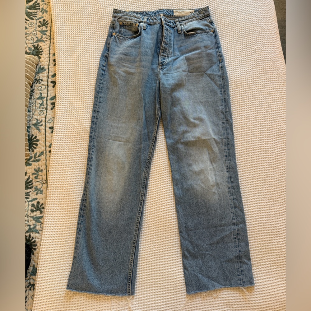 rag & bone Alex High-Rise Straight Blue Jeans